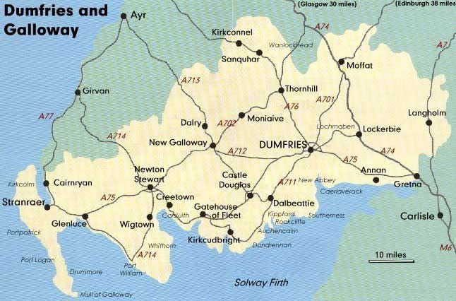 map of Dumfries and Galloway