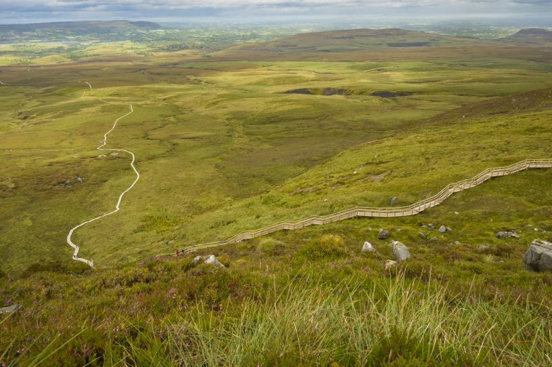 View of The Stairway to Heaven at Cuilcagh mountain from the top