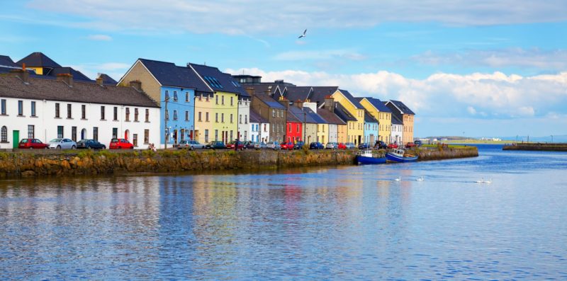 Panorama of the Claddagh in Galway city, Ireland.