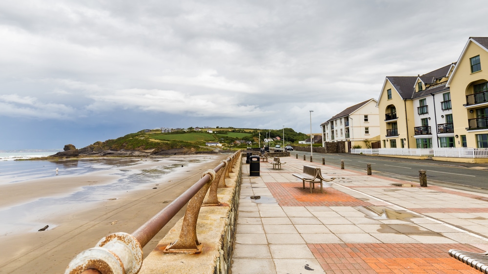 Skyline of Broad Haven on he coast of Pembrokeshire, in Wales, UK