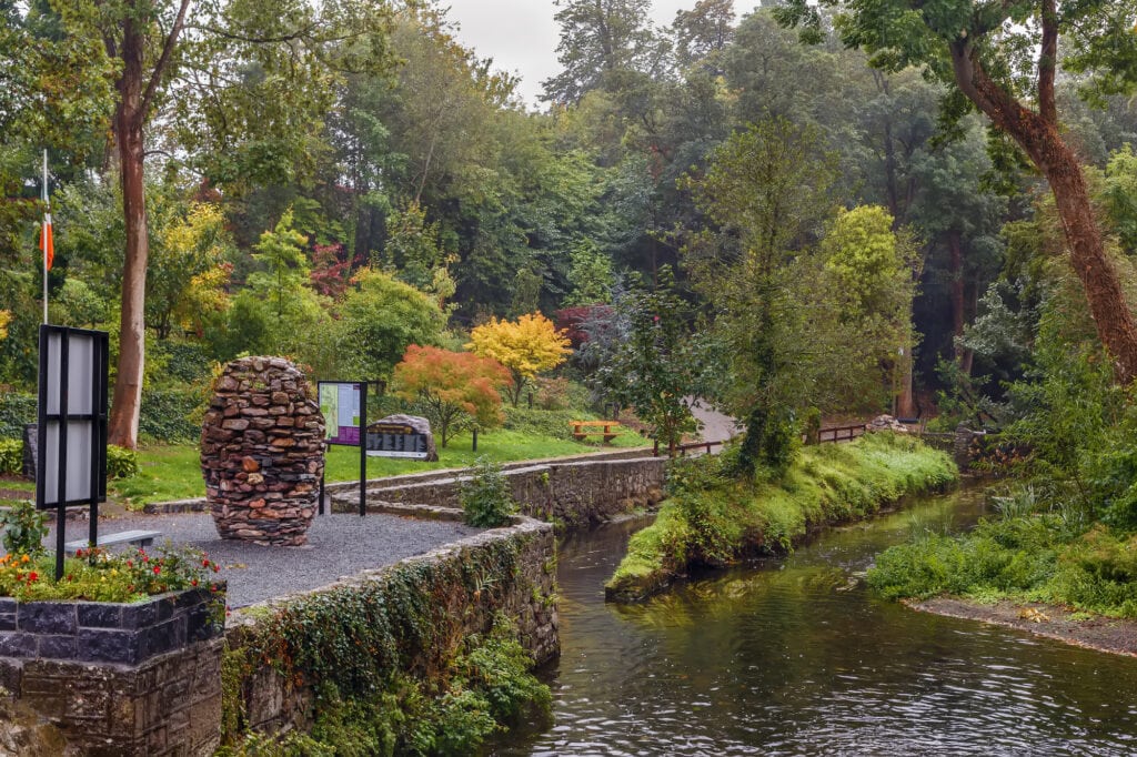 Park in Cahir town in autumn, Ireland walking along the River Suir - things to do in Tipperary