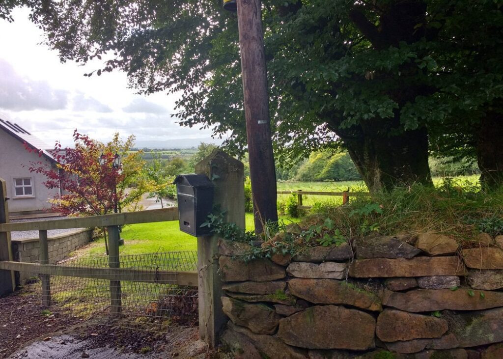 Tippeary views while housesitting this is the mailbox on the front of the proper