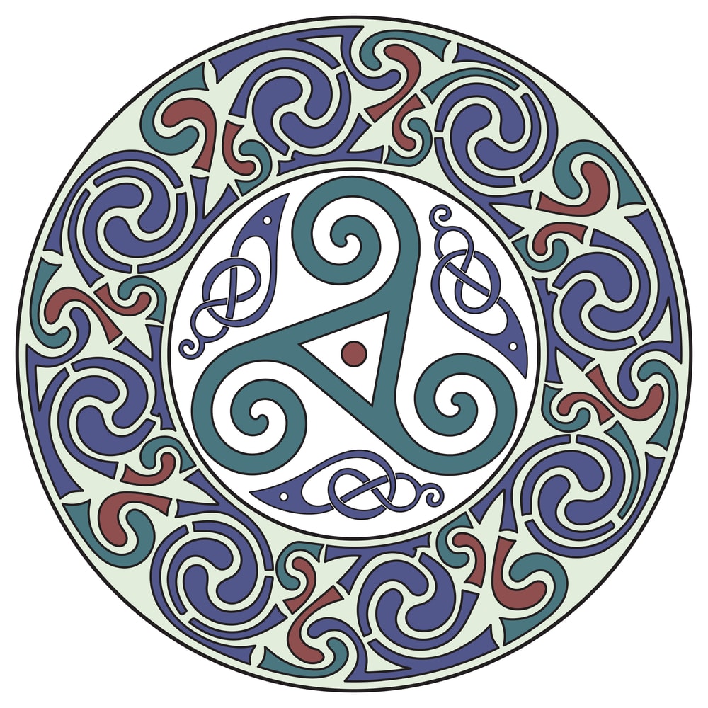 Round Celtic Design. Celtic mandala, isolated on white, vector illustration