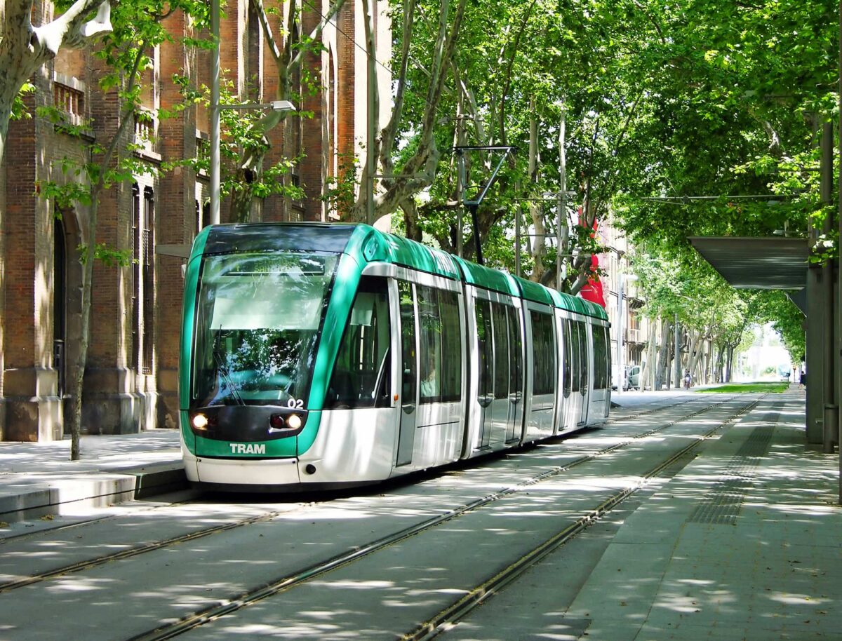 a street car in Barcelona