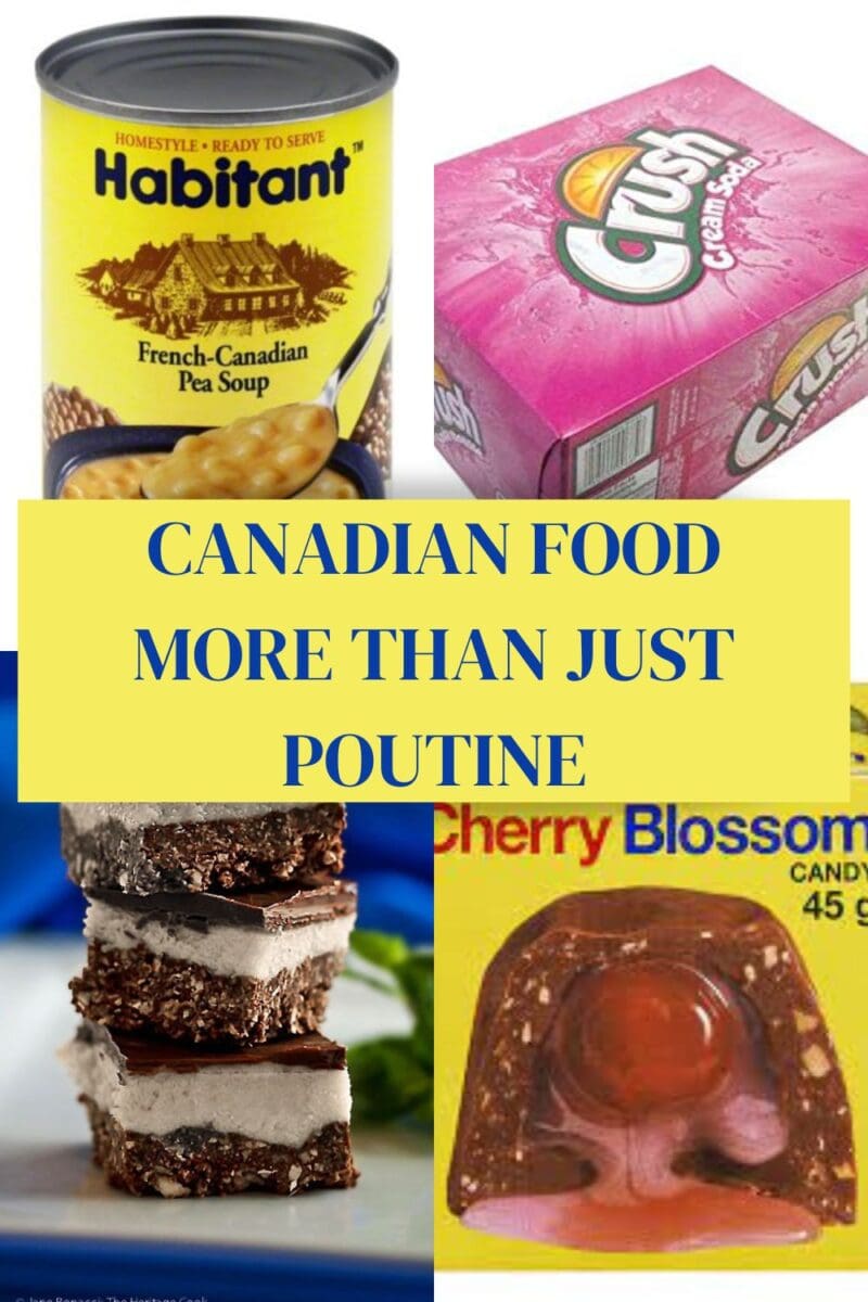 A collage of Canadian food items, showcasing the diversity of Canadian cuisine beyond poutine.