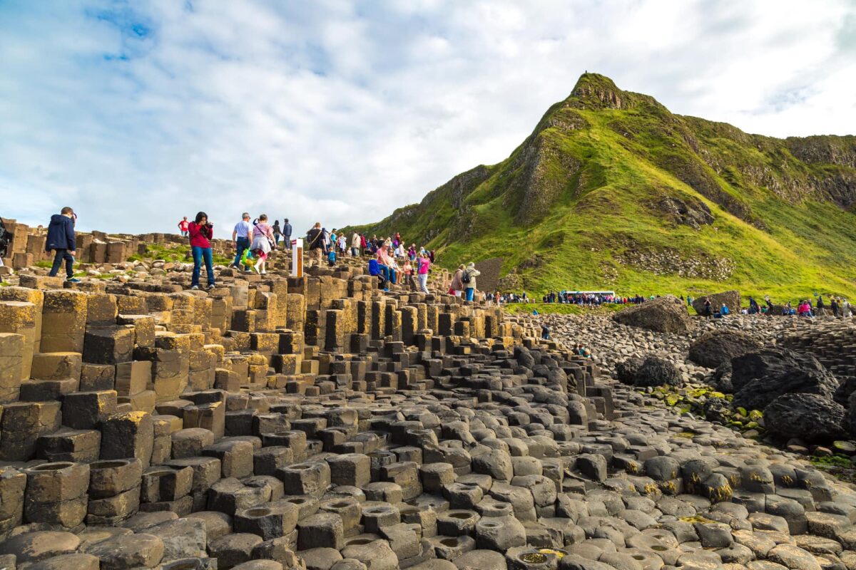 NORTHERN IRELAND, UNITED KINGDOM - JUNE 14, 2016: Giant's Causeway in a beautiful summer day, Northern Ireland on June 14, 2016