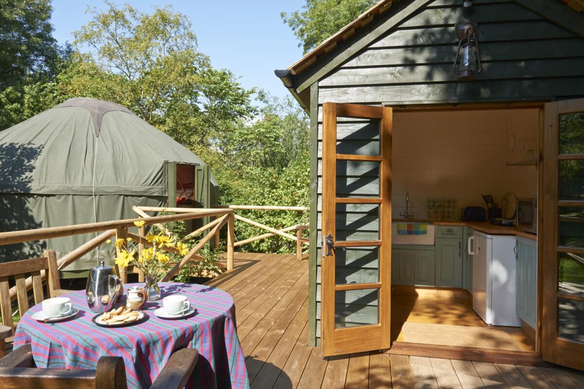 Glamping in Ireland a series of yurts and cabins set within a wooded glade