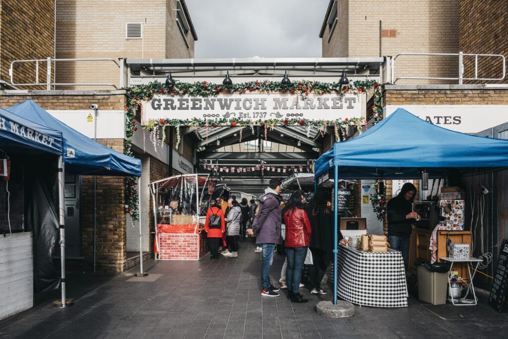 picking up some British Gifts at Greenwich market in London