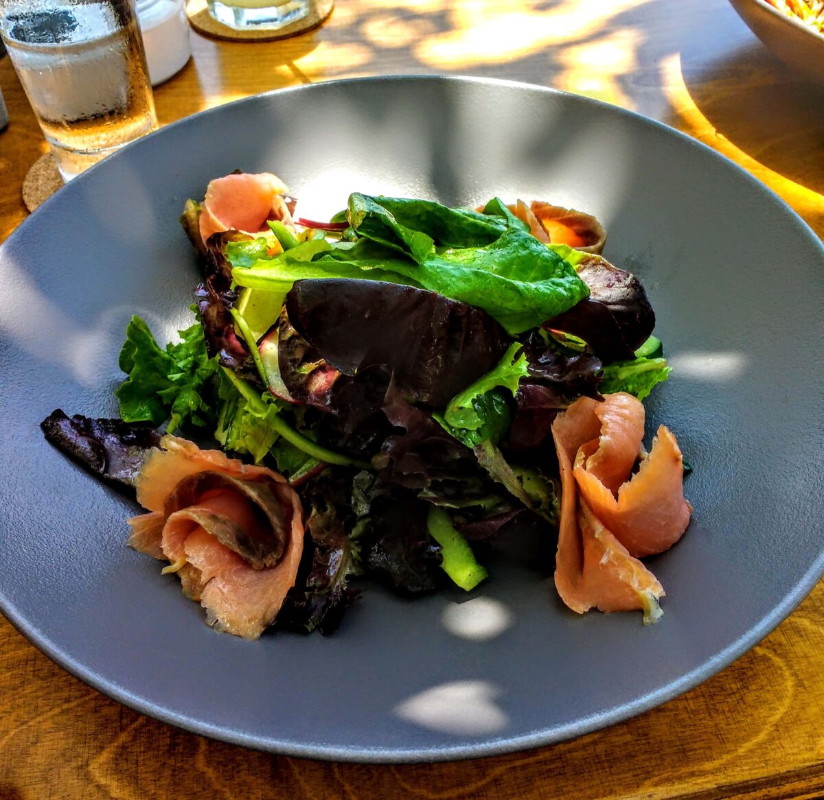 food of Cyprus a smoked salmon and prawn lunch