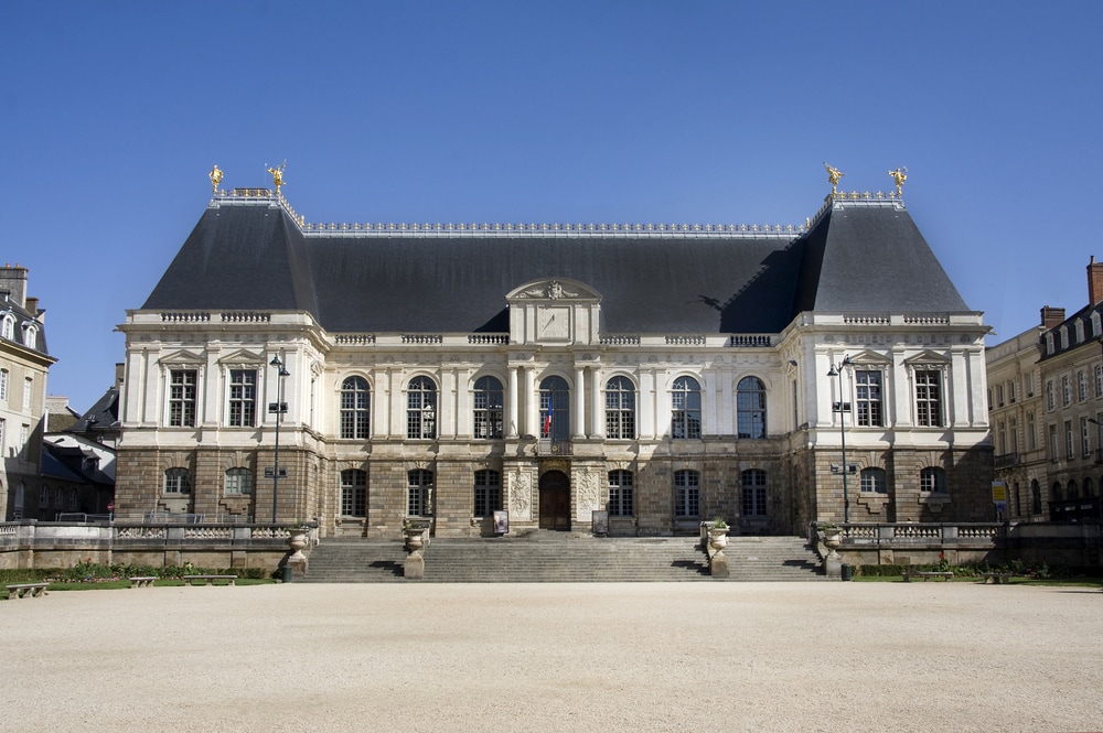 The regional Parliament building of Brittany, Rennes, France.  This 17th century landmark is now used as a Court.