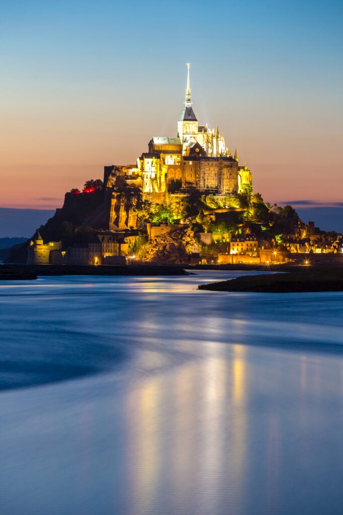 Mont Saint Michele at dusk France