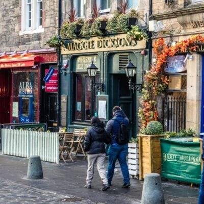 Edinburgh, Scotland - Maggie Dicksons bar and grill in historic part of Edinburgh city