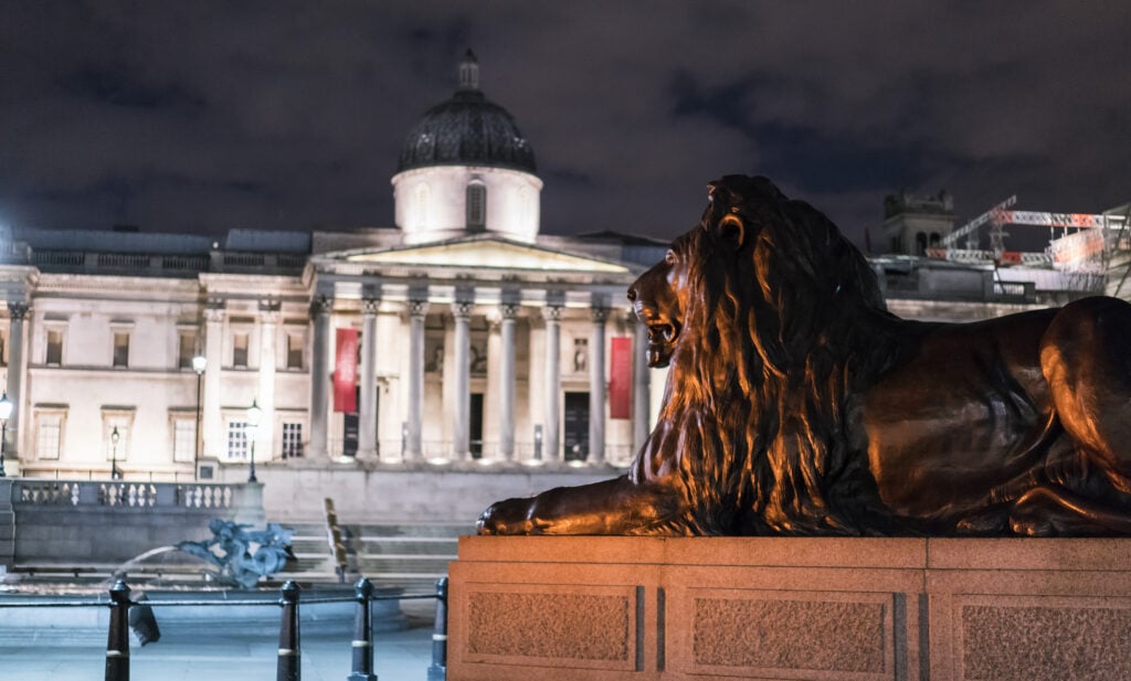 Trafalgar Square Lions and Trafalgar Square attractions