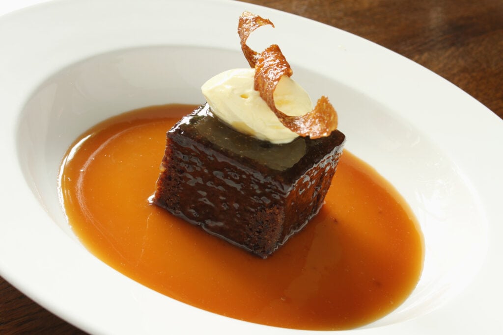 plated sticky toffee pudding