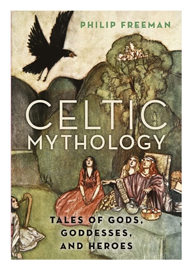 Celtic Mythology book covers with the gods and goddesses pictured on the front cover.