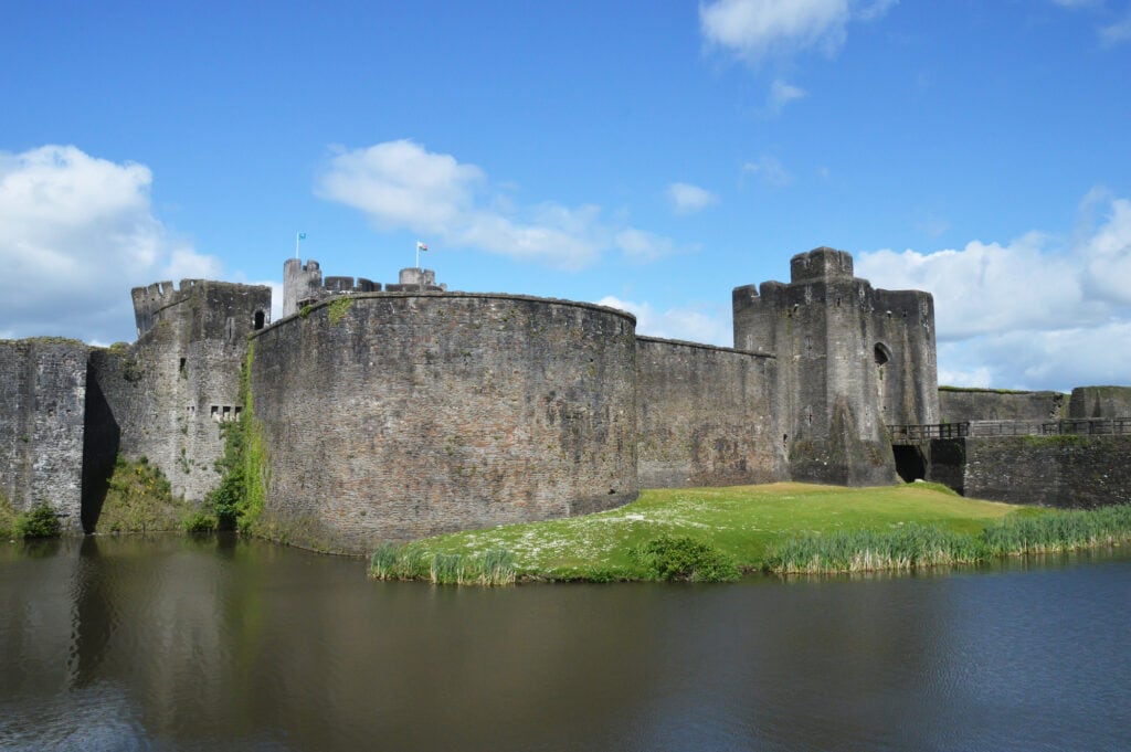 Caerphilly castle in Snowdonia, Wales