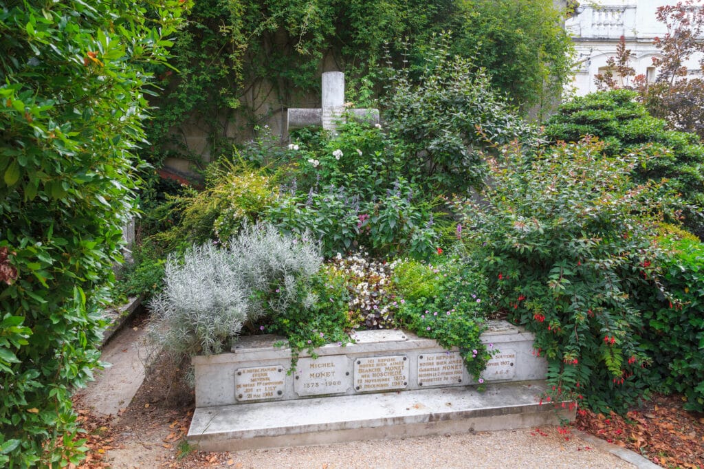 GIVERNY, FRANCE - AUGUST 31, 2019: This is the grave of the world famous French impressionist painter Claude Monet and his family.