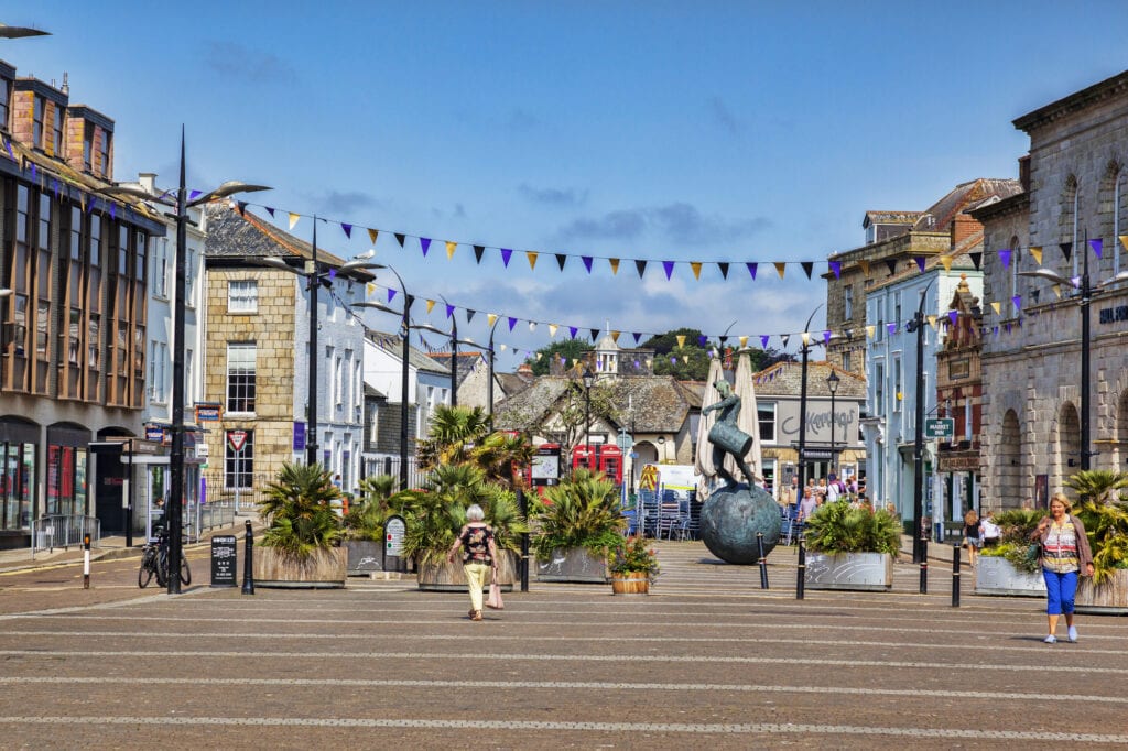 12 June 2018: Truro, Cornwall UK - Lemon Quay, or Back Quay.