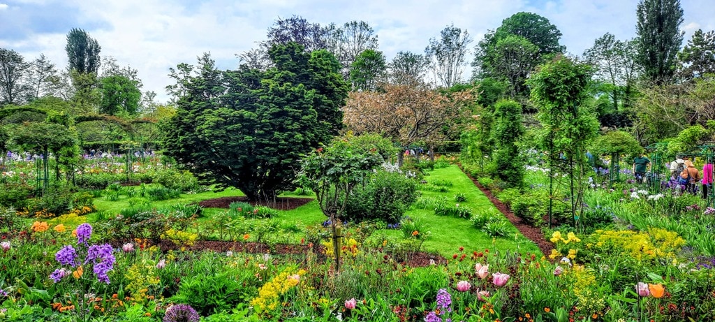 a view of Monet's garden from the house where he lived until he died in Normandy France.