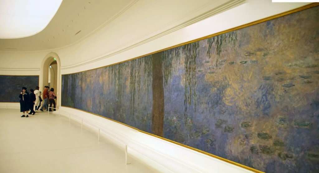 Monet's famous water lilies paintings in the gallery
