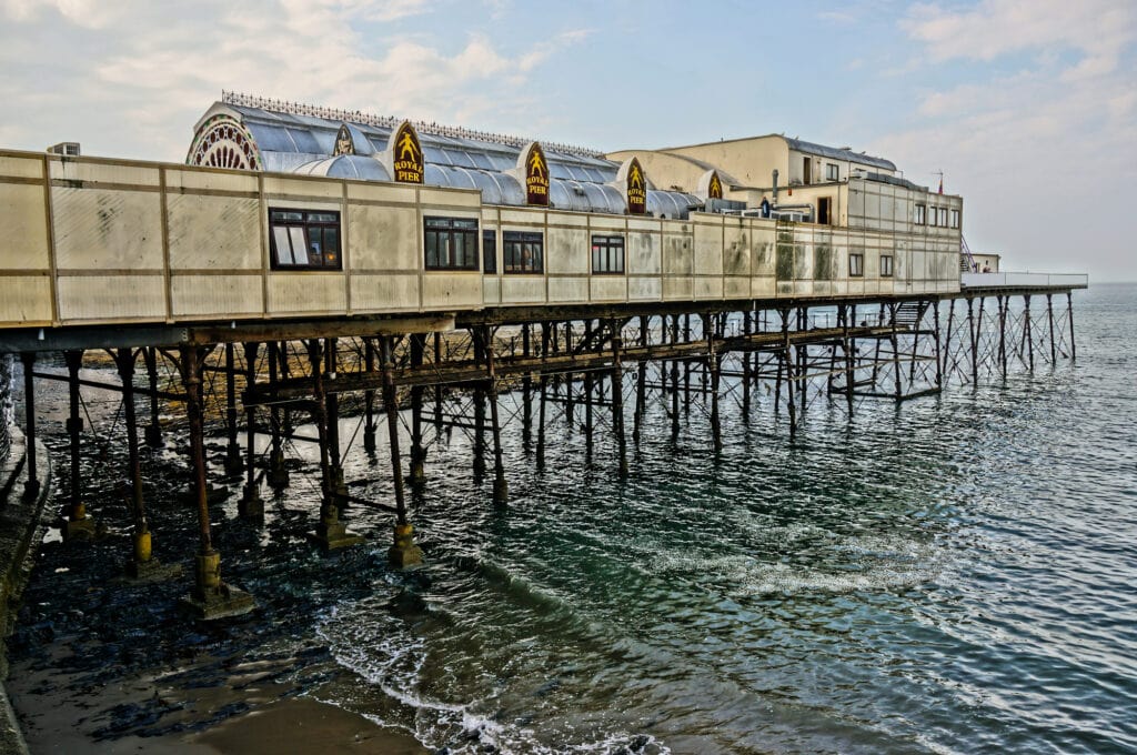 historic pier with amusement theater built on stilts. picture taken in HDR