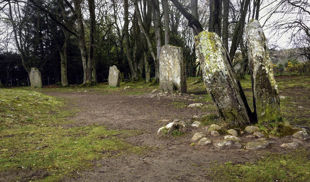 Clava Cairns standing stones