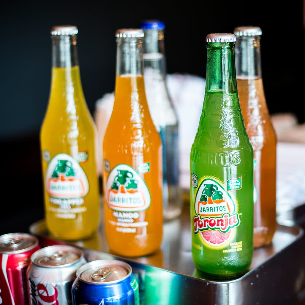 Mexicos best drinks colourful bottles of Jarritos a soft drink served in Mexico