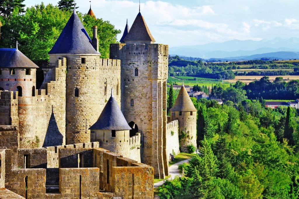 medieval castles of France - Carcassonne, most biggest forteress of Europe
