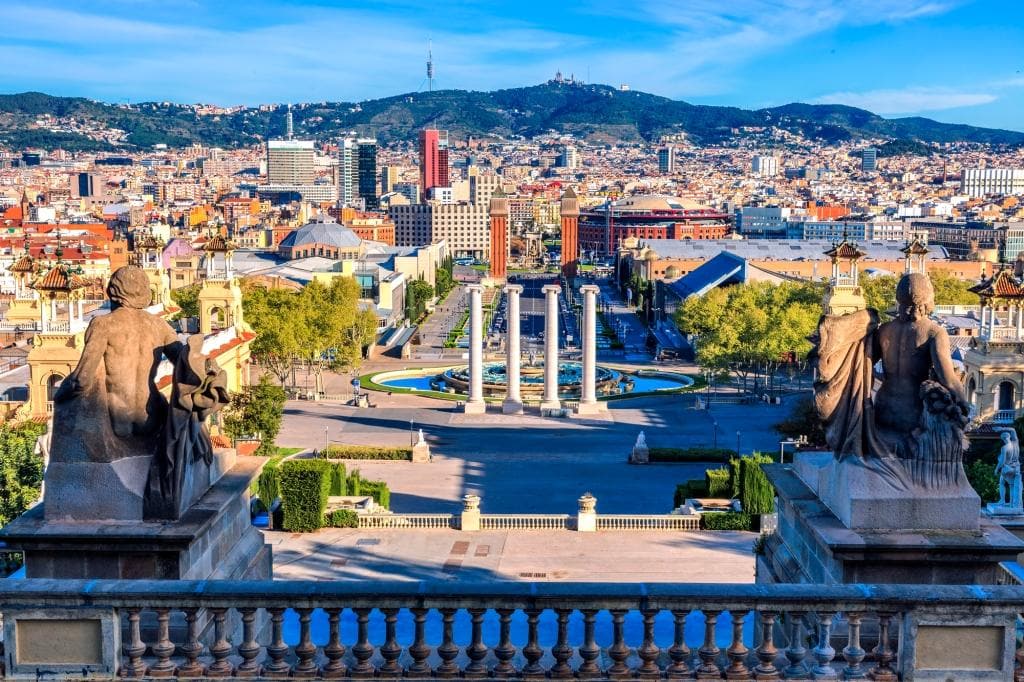 Gaudi in Barcelona view of the city of Barcelona from above