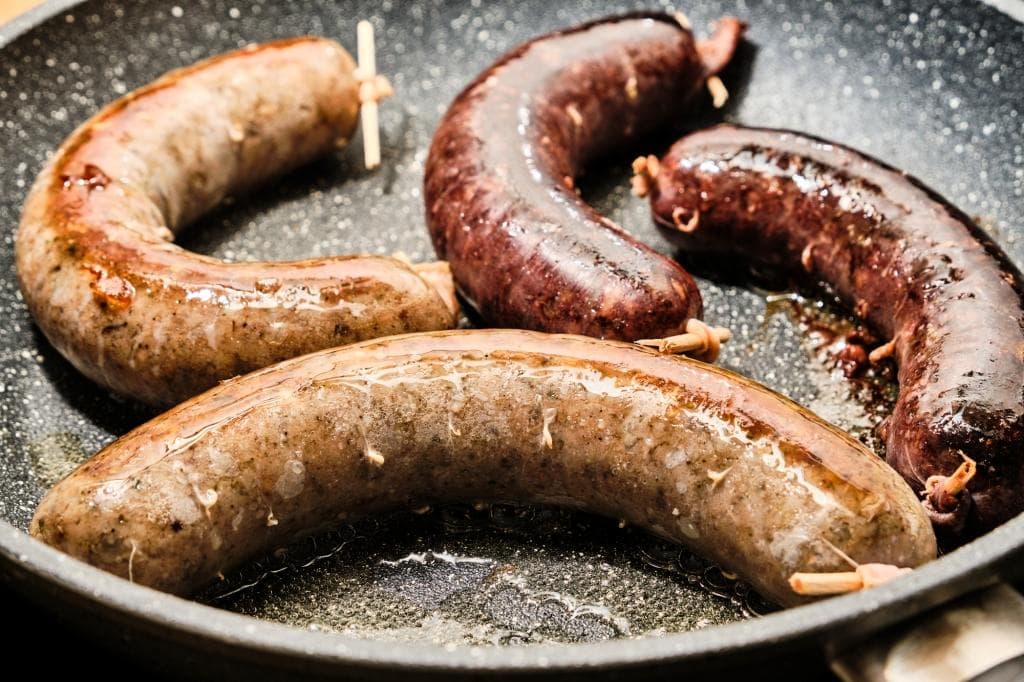 From left to right: Swedish Potato Sausage, Boudin Blanc Mild