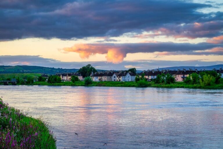 Sunset over the Shannon river in Limerick, Ireland