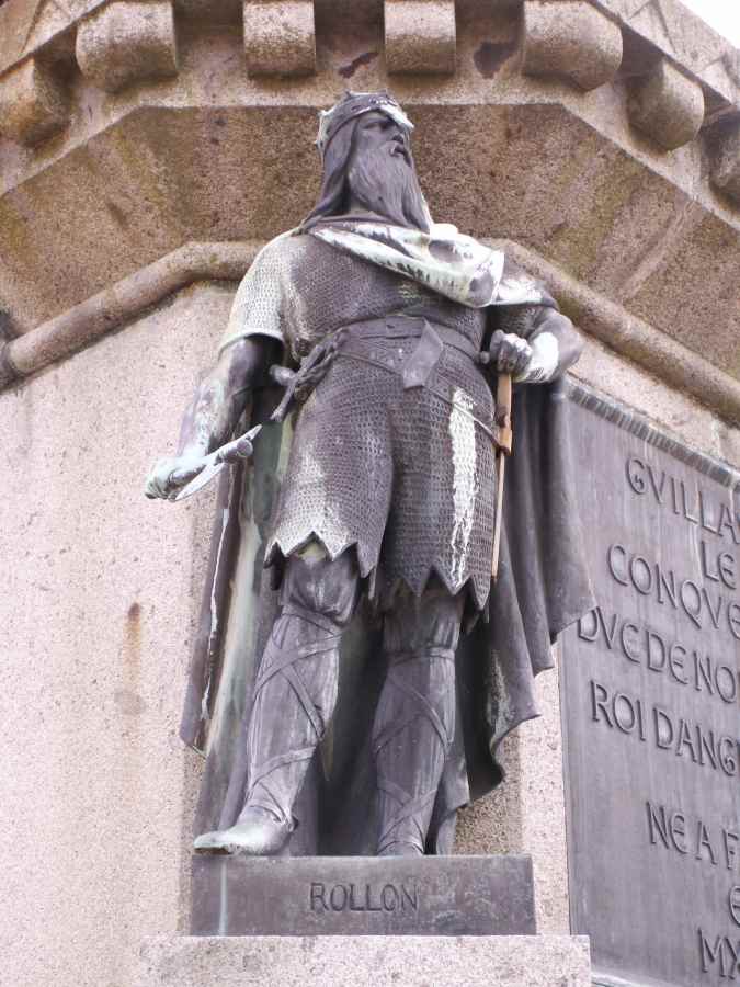 Statue of Rollo the Viking in his hometown of Falaise france