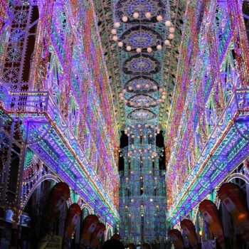 LIghts decorating Valencia at Christmas in Spain