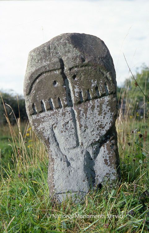 an ancient stone engraved with carvings at Kilturra barrow in Sligo