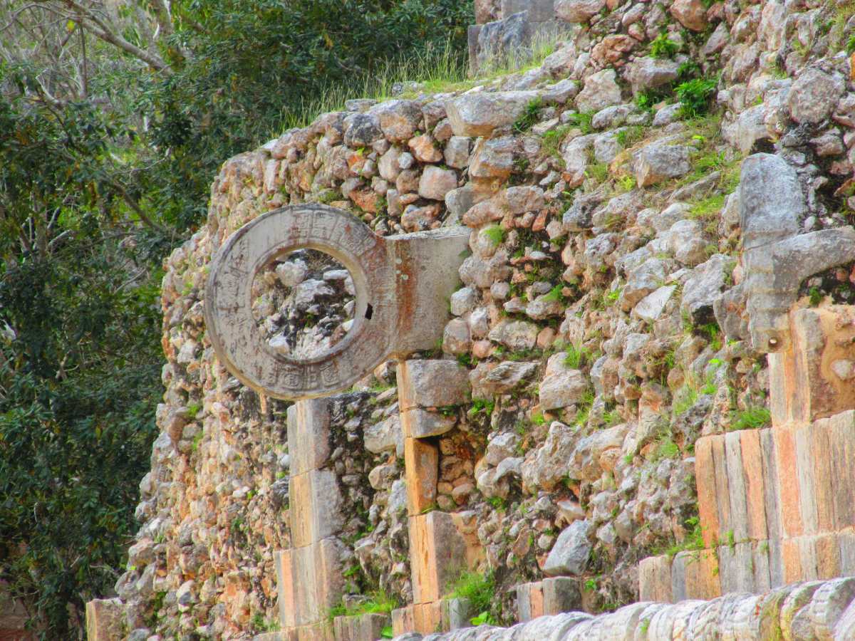 The pok tuc ring at uxmal. set on the side of a pyramid
