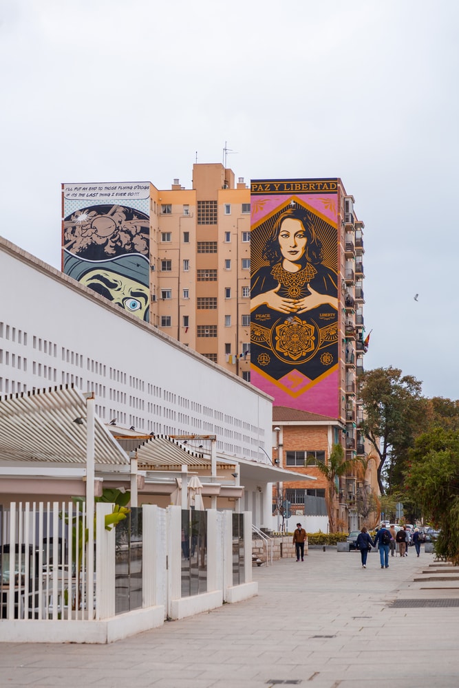 Malaga, Spain - FEB 27, 2022: Contemporary Art Center of Malaga, CAC Malaga at Calle Alemania in Malaga, Andalusia, Spain.