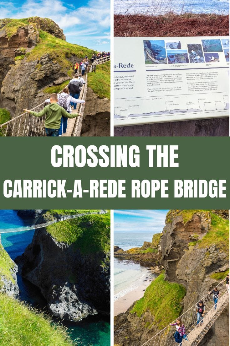 Visitors experience the adventure of crossing the picturesque Carrick-a-Rede Rope Bridge along the scenic coast.