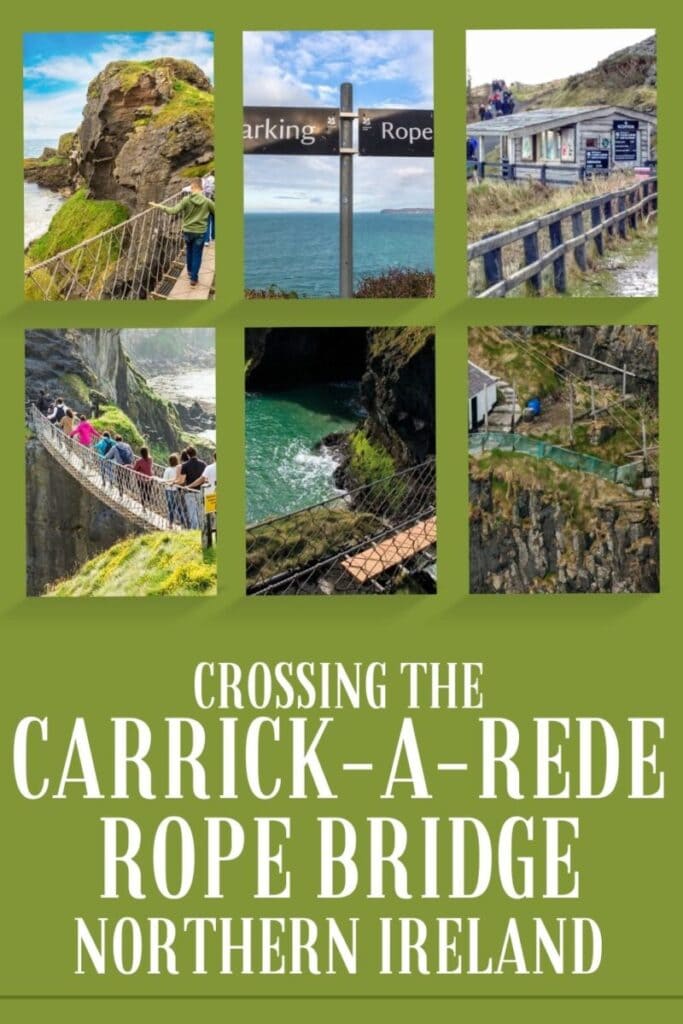 Crossing the carrick-a-rede rope bridge in Northern Ireland.