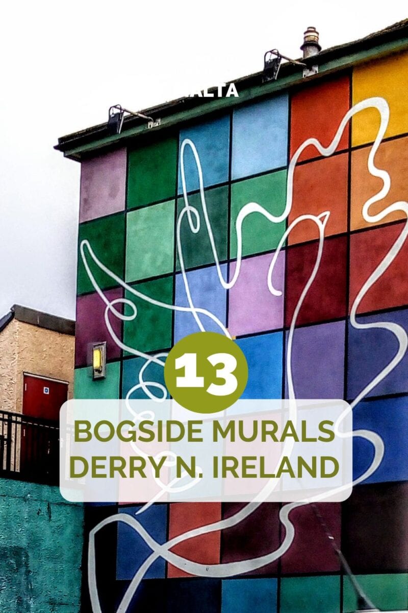 Colorful Derry mural on a building in Bogside, Northern Ireland.