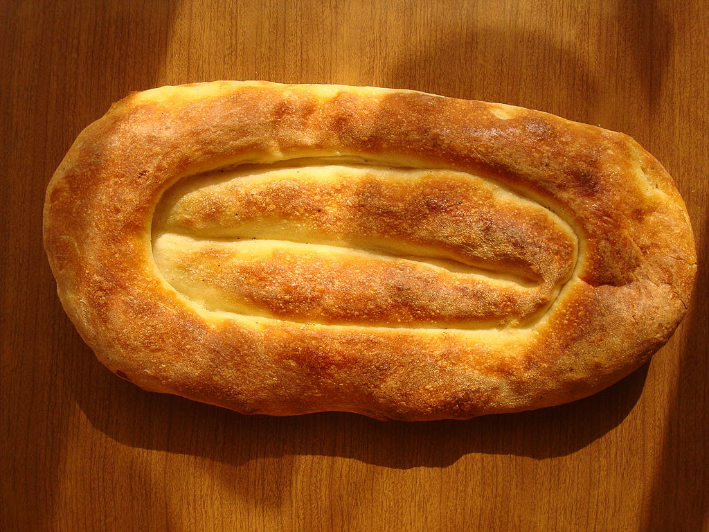 An Armenian piece of bread on a table.