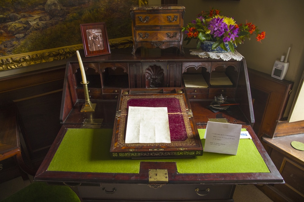 Beatrix Potters writing desk at Hill Top - a 17th Century House once home to childrens author Beatrix Potter