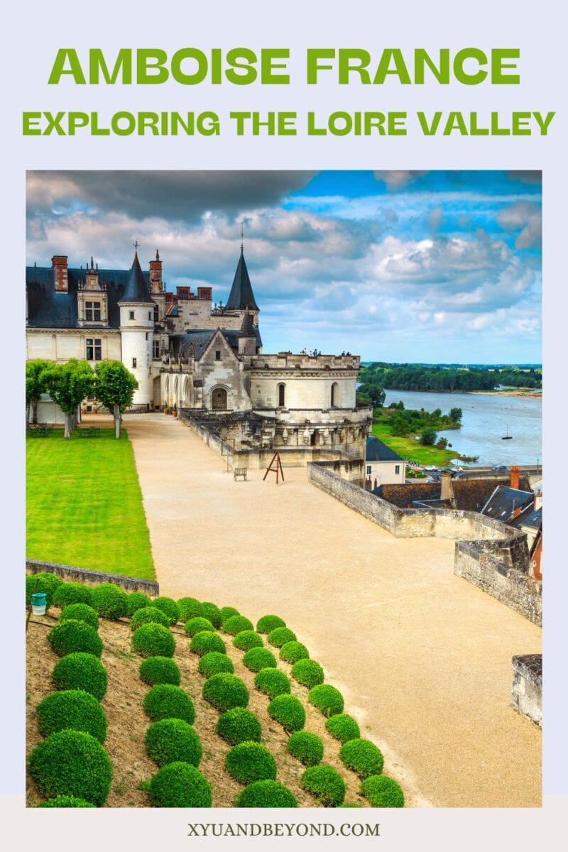 Scenic view of Amboise overlooking the Loire Valley in France.