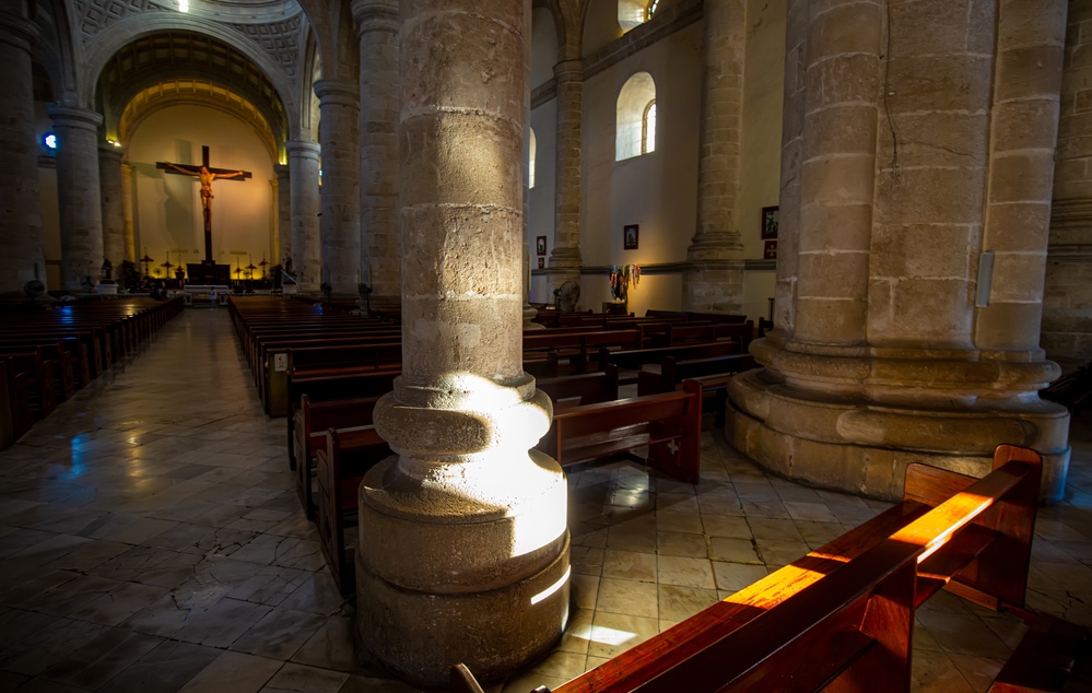 Mexico, Cathedral of Merida, oldest cathedral in Latin America.