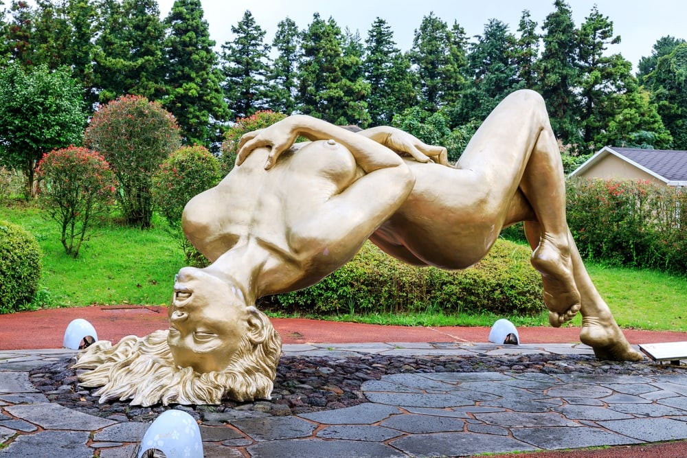 Eroticism sculpture at Jeju Loveland theme park on oct 7, 2017 in Jeju Island, Korea