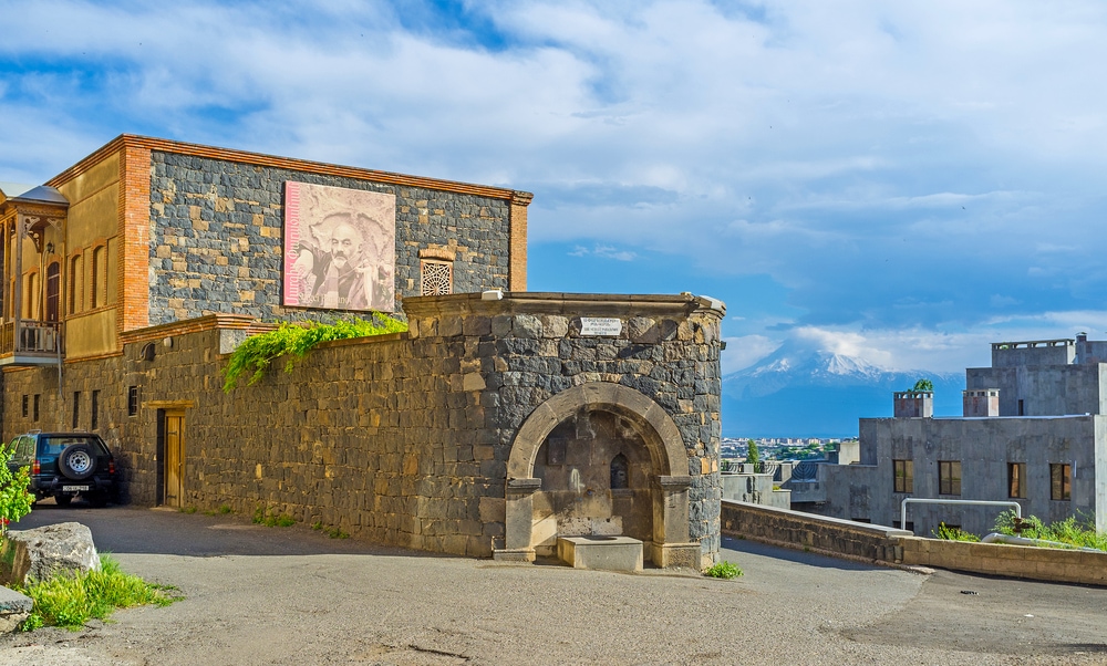 The building of Museum of Armenian film director and artist - Sergey Parajanov, with the Ararat Mount on the background, on May 29 in Yerevan.