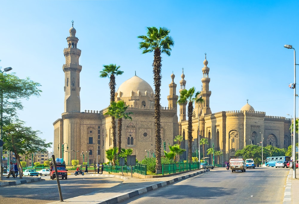The Royal Mosque and the Mosque of Sultan Hassan are the notable landmarks of the city, located next to the Saladin Citadel, Cairo, Egypt.