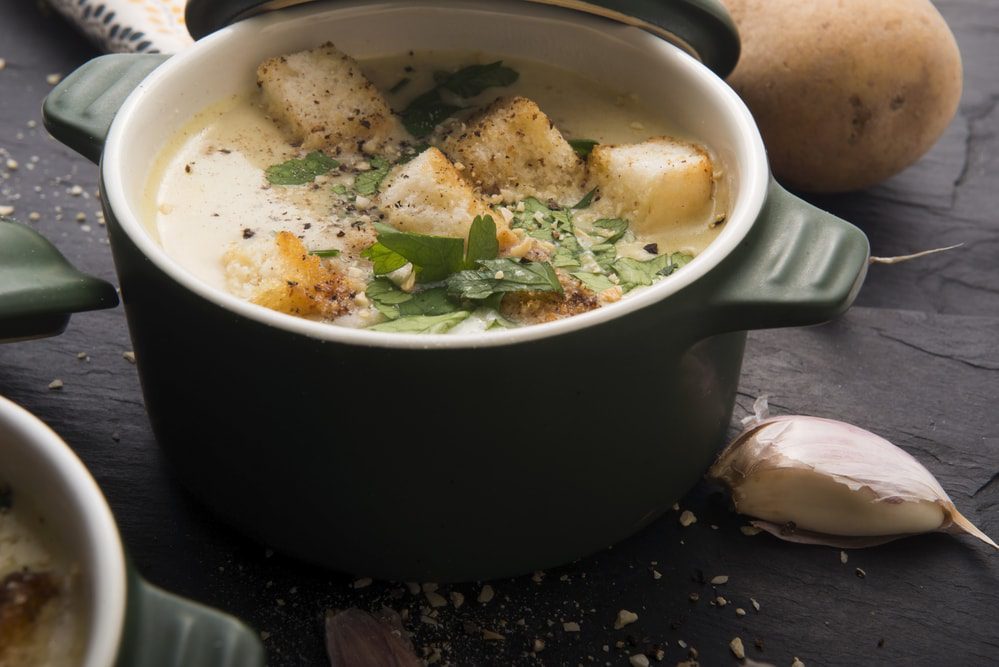 garlic soup with potatoes