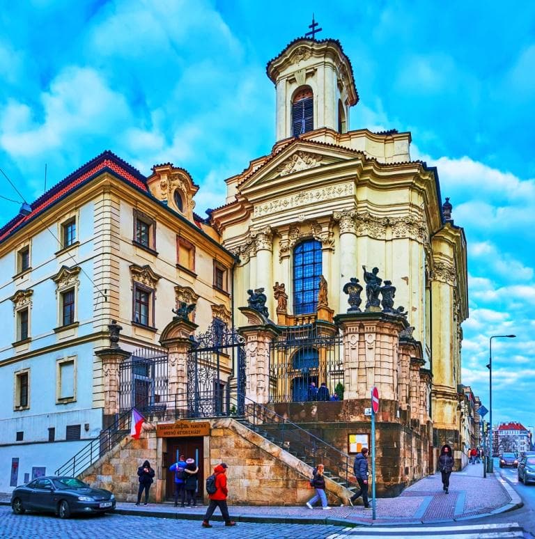 The facade of Orthodox St Cyril and St Methodius Cathedral, Prague, Czech Republic