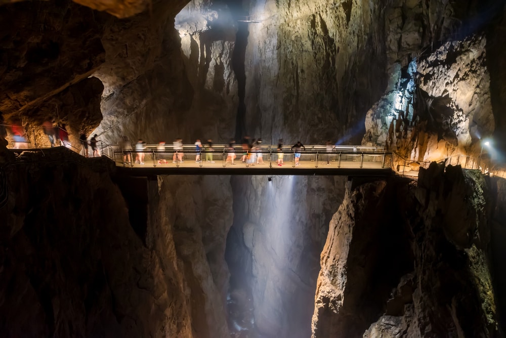 Inside of skocjan cave in Slovenia. Amazing double cave system. The first part is a dripstone cave. The an other part is a karst cave it has river on bottom  which name is Reka.