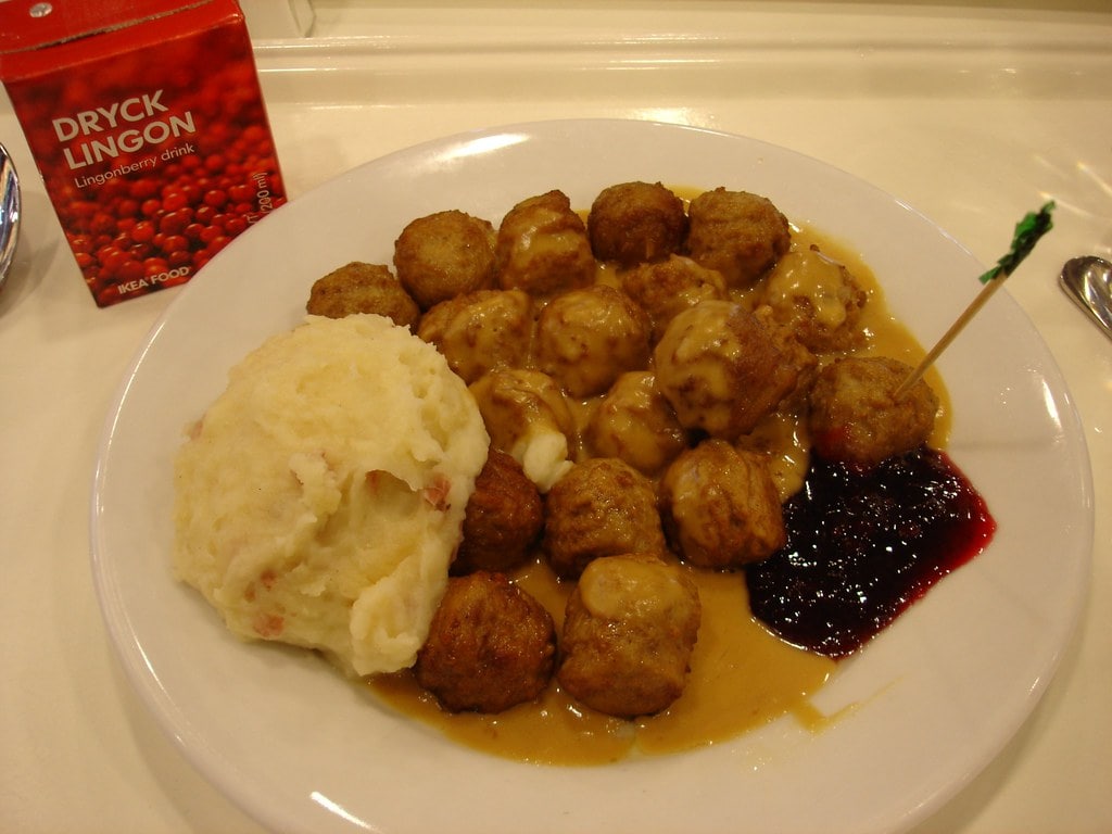 Swedish meatballs and lingonberry sauce at IKEA